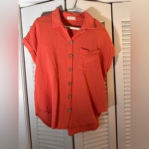 🌸5 for $30🌸 Just Living Coral Button-Up Blouse